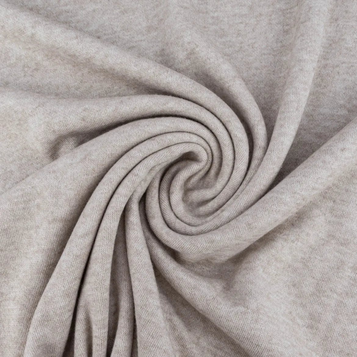 Viskose Strickstoff Feinstrick uni beige meliert 1,50m Breite