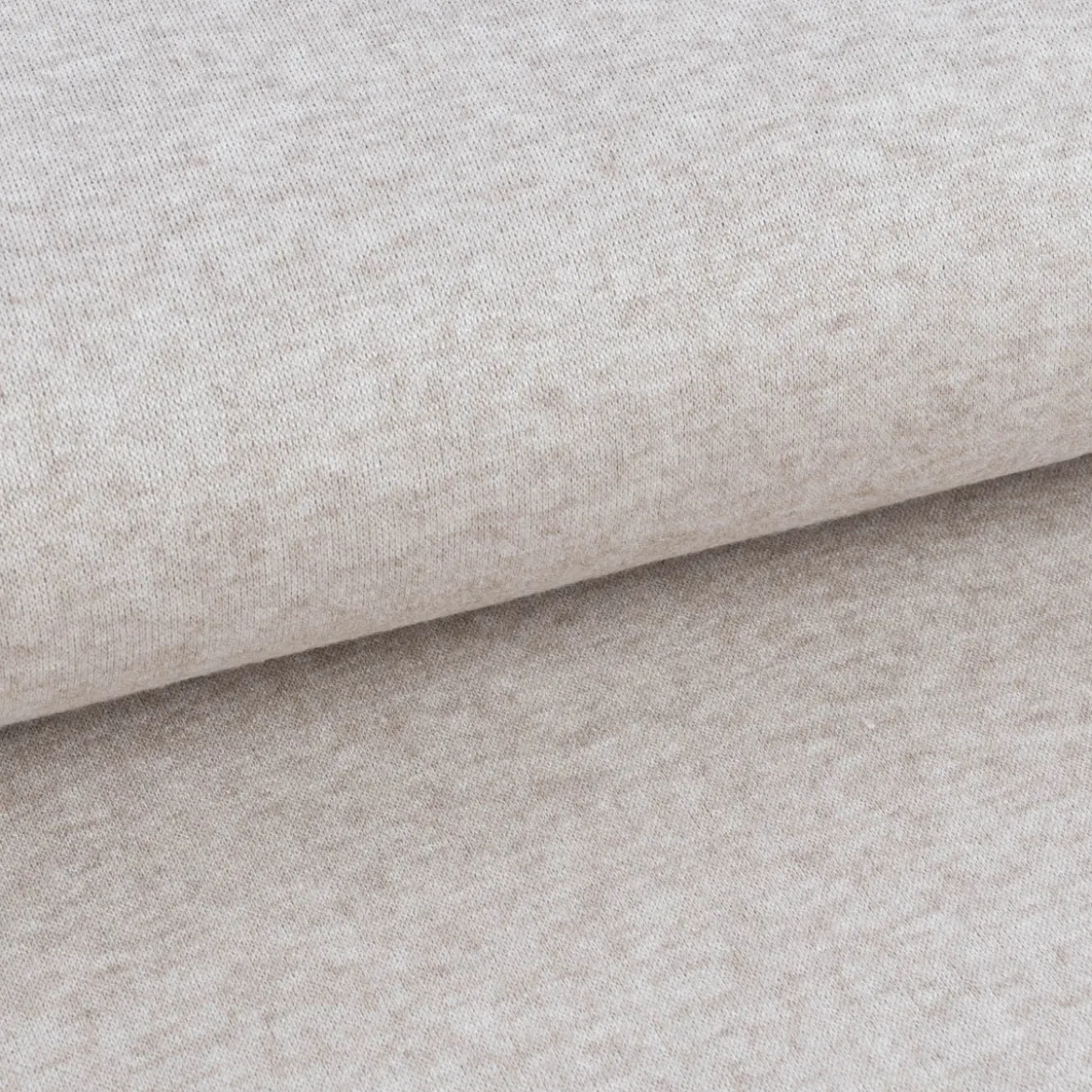 Viskose Strickstoff Feinstrick uni beige meliert 1,50m Breite