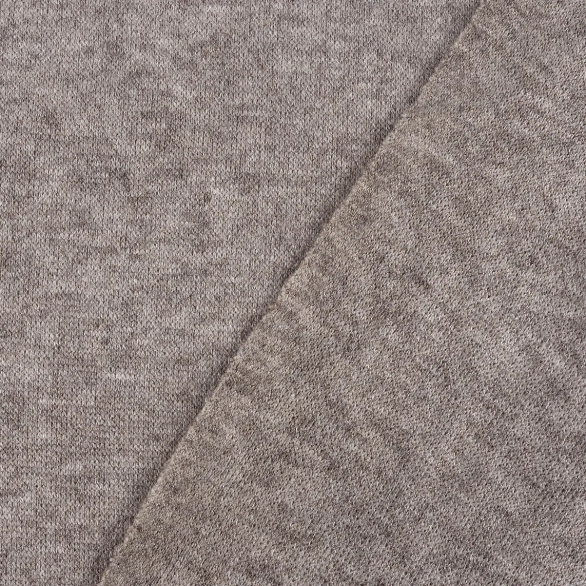 Viskose Strickstoff Feinstrick uni taupe meliert 1,50m Breite