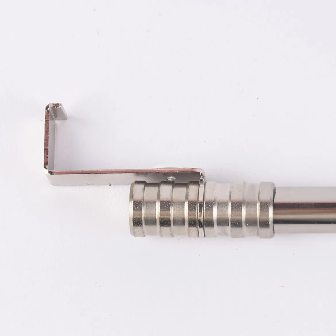 Vitragenstange Spannstange SpannLine mit Spannbügel 15mm tief silberfarbig 90-120cm Ø13mm