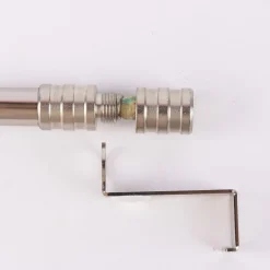 Vitragenstange Spannstange SpannLine mit Spannbügel 15mm tief silberfarbig 90-120cm Ø13mm