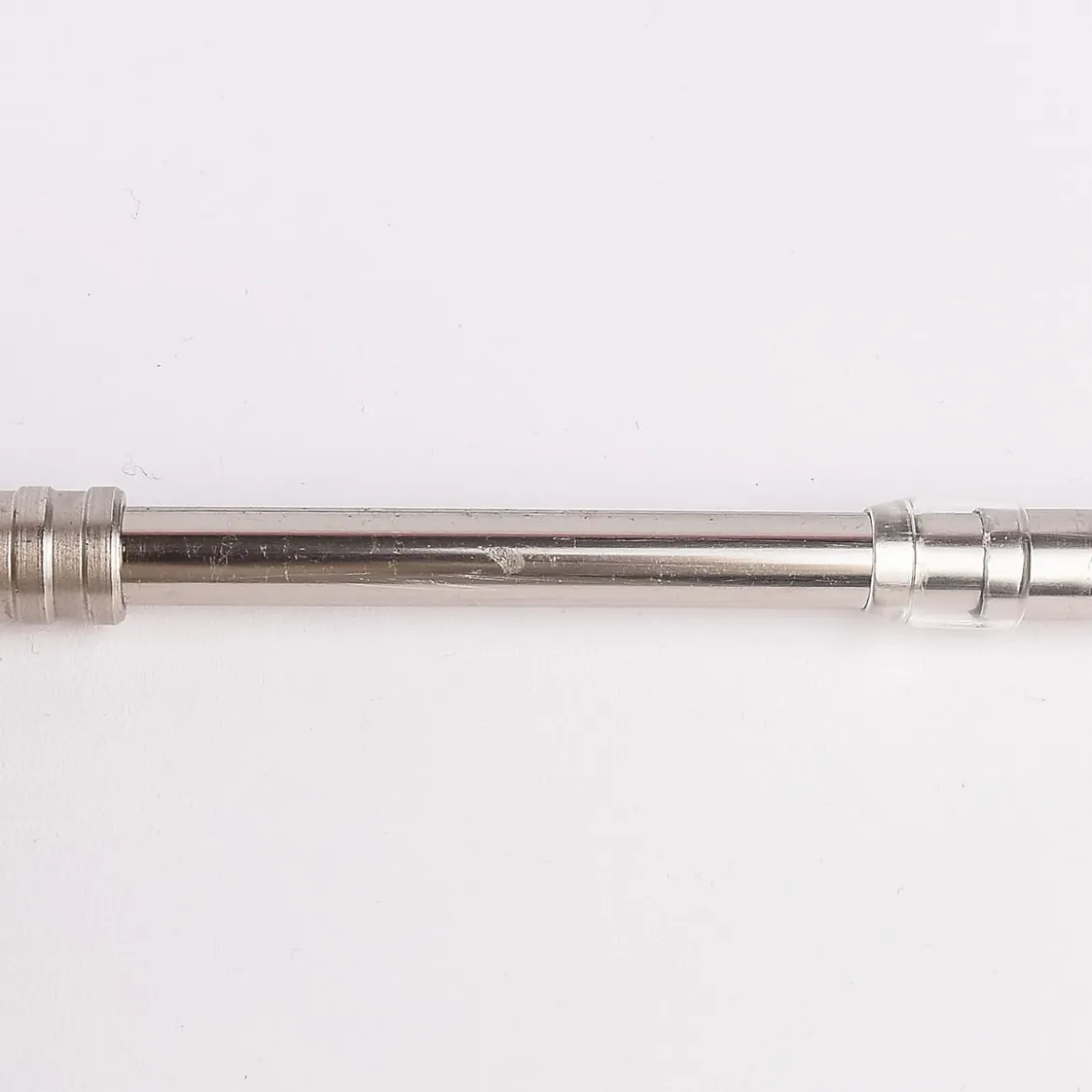 Vitragenstange Spannstange SpannLine mit Spannbügel 15mm tief silberfarbig 90-120cm Ø13mm