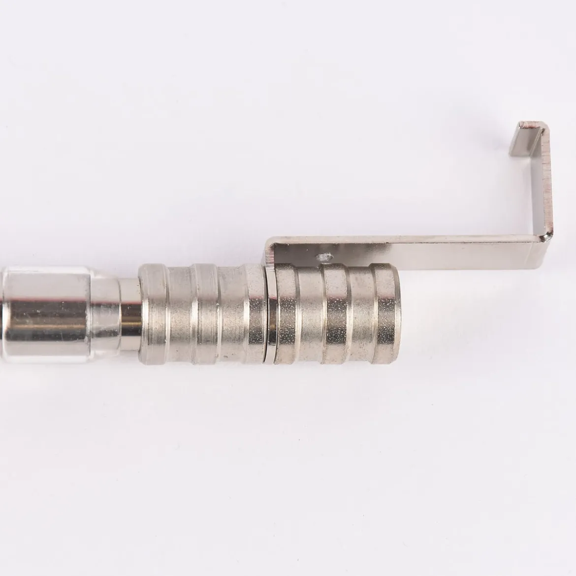 Vitragenstange Spannstange SpannLine mit Spannbügel 15mm tief silberfarbig 120-150cm Ø13mm