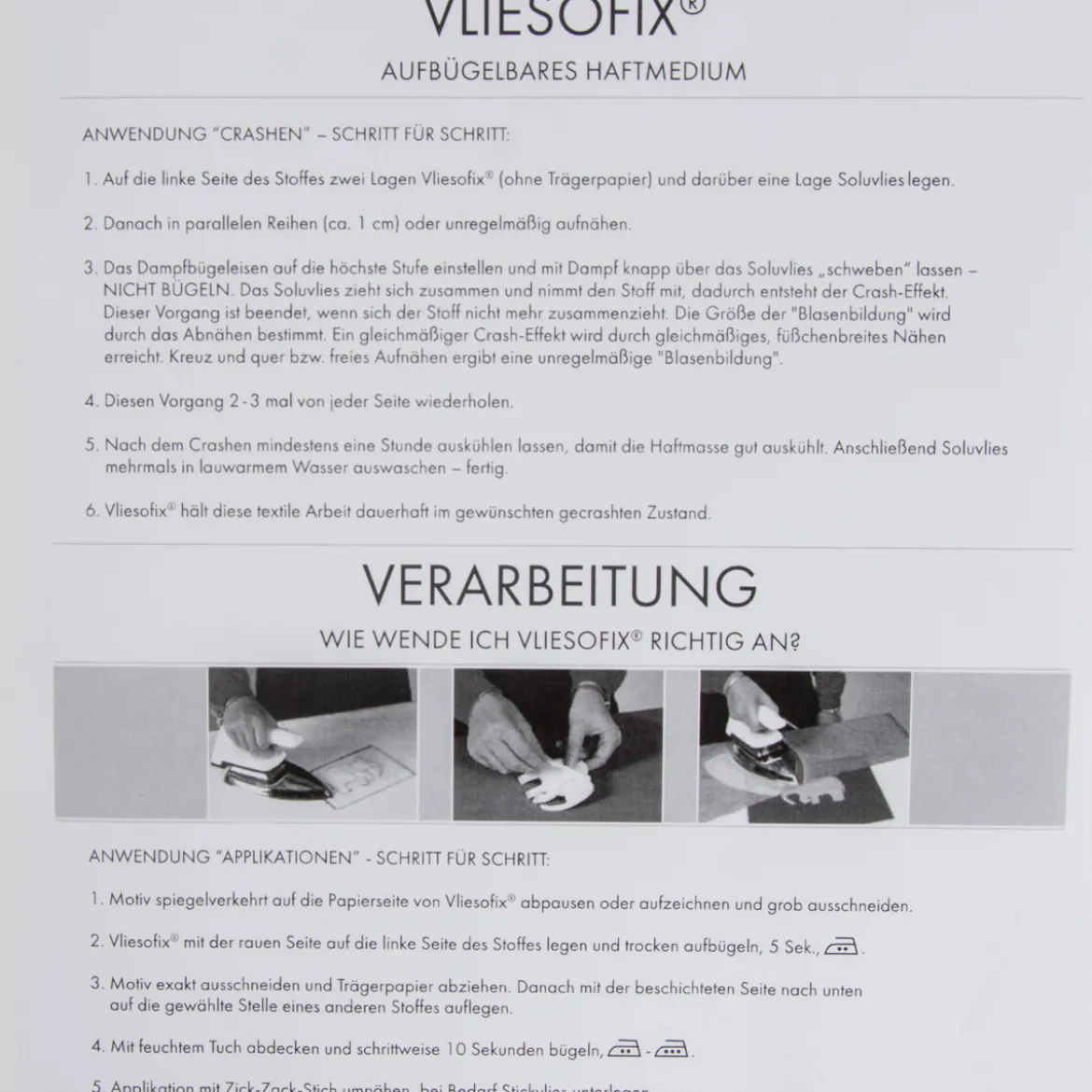 Vlieseline Vliesofix weiß zum Applizieren/Aufbügeln 90cm Breite