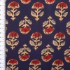 Voile Stoff Batik Ornamente marineblau 1,45m Breite