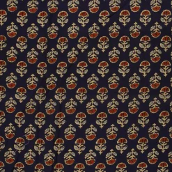 Voile Stoff Batik Ornamente marineblau 1,45m Breite