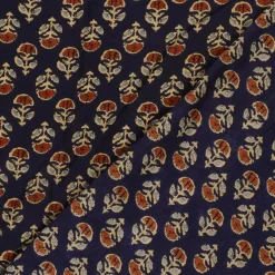 Voile Stoff Batik Ornamente marineblau 1,45m Breite