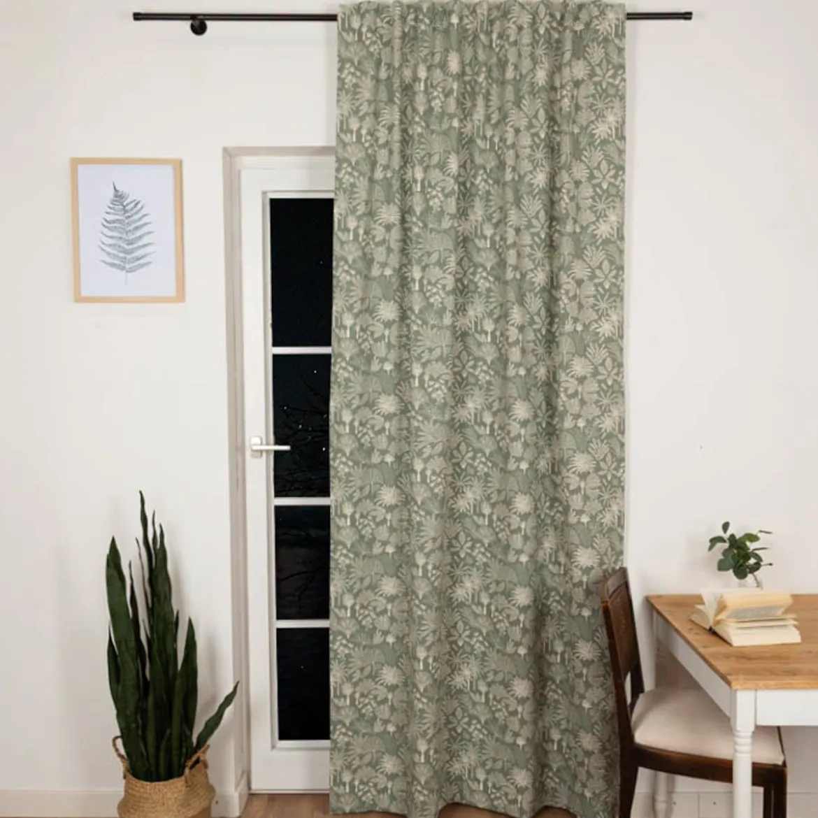 Vorhang Agave in Salbei-Grün mit Smok-Schlaufenband 245x130cm (HxB) oder Wunschmaß von SCHÖNER LEBEN.