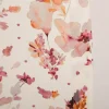 Vorhang Aquarell Blumen weiß mauve mit Smok-Schlaufenband 245x130cm (HxB) oder Wunschmaß von SCHÖNER LEBEN.