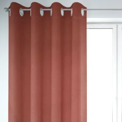 Vorhang aus Canvas einfarbig terrakotta 245cm oder Wunschlänge von SCHÖNER LEBEN.