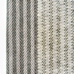 Vorhang aus Dobbystoff mit schmalen Streifen grün beige in 245cm oder Wunschlänge von SCHÖNER LEBEN.