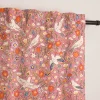 Vorhang Baumwolle Blumen Tauben rosa bunt mit Smok-Schlaufenband 245x130cm (HxB) oder Wunschmaß von SCHÖNER LEBEN.