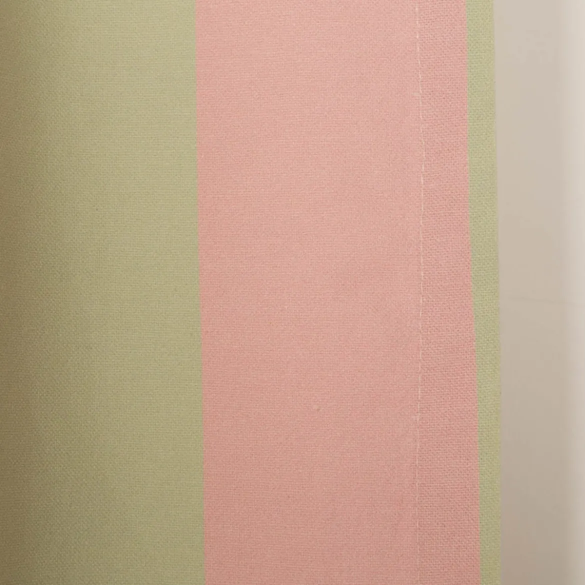 Vorhang Baumwolle Streifen Pistazie Rosa mit Smok-Schlaufenband 245x130cm (HxB) oder Wunschmaß von SCHÖNER LEBEN.