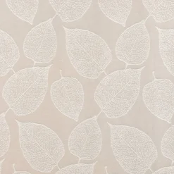 Vorhang Fertiggardine Jacquard mit Schlaufenband Blätter Beige 142x245cm