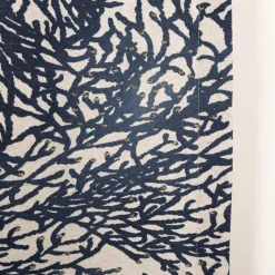 Vorhang Korallen natur blau mit Smok-Schlaufenband 245x130cm (HxB) oder Wunschmaß von SCHÖNER LEBEN.
