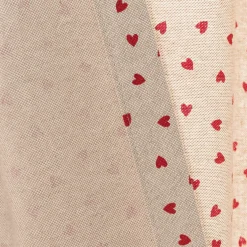 Vorhang Little Love Heart Herzchen Leinenlook natur rot in 245cm oder Wunschlänge von SCHÖNER LEBEN.