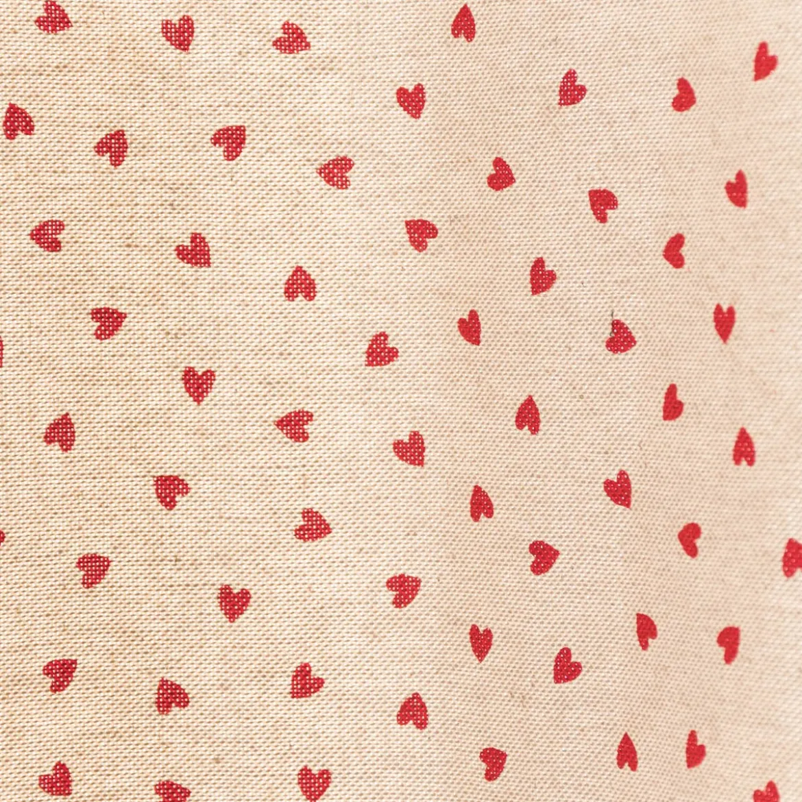 Vorhang Little Love Heart Herzchen Leinenlook natur rot in 245cm oder Wunschlänge von SCHÖNER LEBEN.