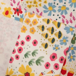 Vorhang Mini Blumen in weiß bunt mit Smok-Schlaufenband 245x130cm (HxB) oder Wunschmaß von SCHÖNER LEBEN.