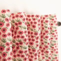 Vorhang Mini Blumen in weiß pink mit Smok-Schlaufenband 245x130cm (HxB) oder Wunschmaß von SCHÖNER LEBEN.2412