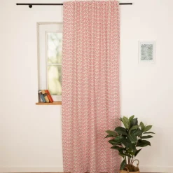 Vorhang Mini Blumen in weiß pink mit Smok-Schlaufenband 245x130cm (HxB) oder Wunschmaß von SCHÖNER LEBEN.2412