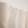 Vorhang mit Schlaufenband Leinenoptik Blätter ecru blau rot 140x245cm