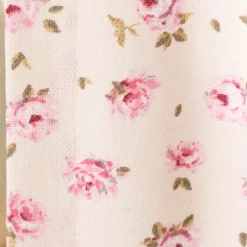 Vorhang mit Ösen Classic Little Rose Rosenblüten ecru rosa in 245cm oder Wunschlänge von SCHÖNER LEBEN.