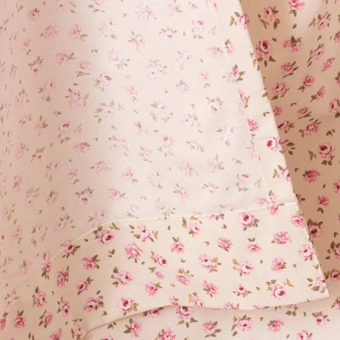 Vorhang mit Ösen Classic Little Rose Rosenblüten ecru rosa in 245cm oder Wunschlänge von SCHÖNER LEBEN.