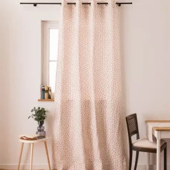Vorhang mit Ösen Classic Little Rose Rosenblüten ecru rosa in 245cm oder Wunschlänge von SCHÖNER LEBEN.