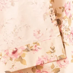 Vorhang mit Ösen Classic Painted Rose Rosen ecru rosa in 245cm oder Wunschlänge von SCHÖNER LEBEN.