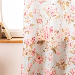 Vorhang mit Ösen Classic Painted Rose Rosen hellblau rosa in 245cm oder Wunschlänge von SCHÖNER LEBEN.