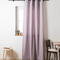 Vorhang mit Ösen Dobby Streifen lila beige in 245cm oder Wunschlänge von SCHÖNER LEBEN.