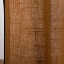 Vorhang mit Ösen Helios Baumwolle mit blickdichter Leinenstruktur camel 140x260cm