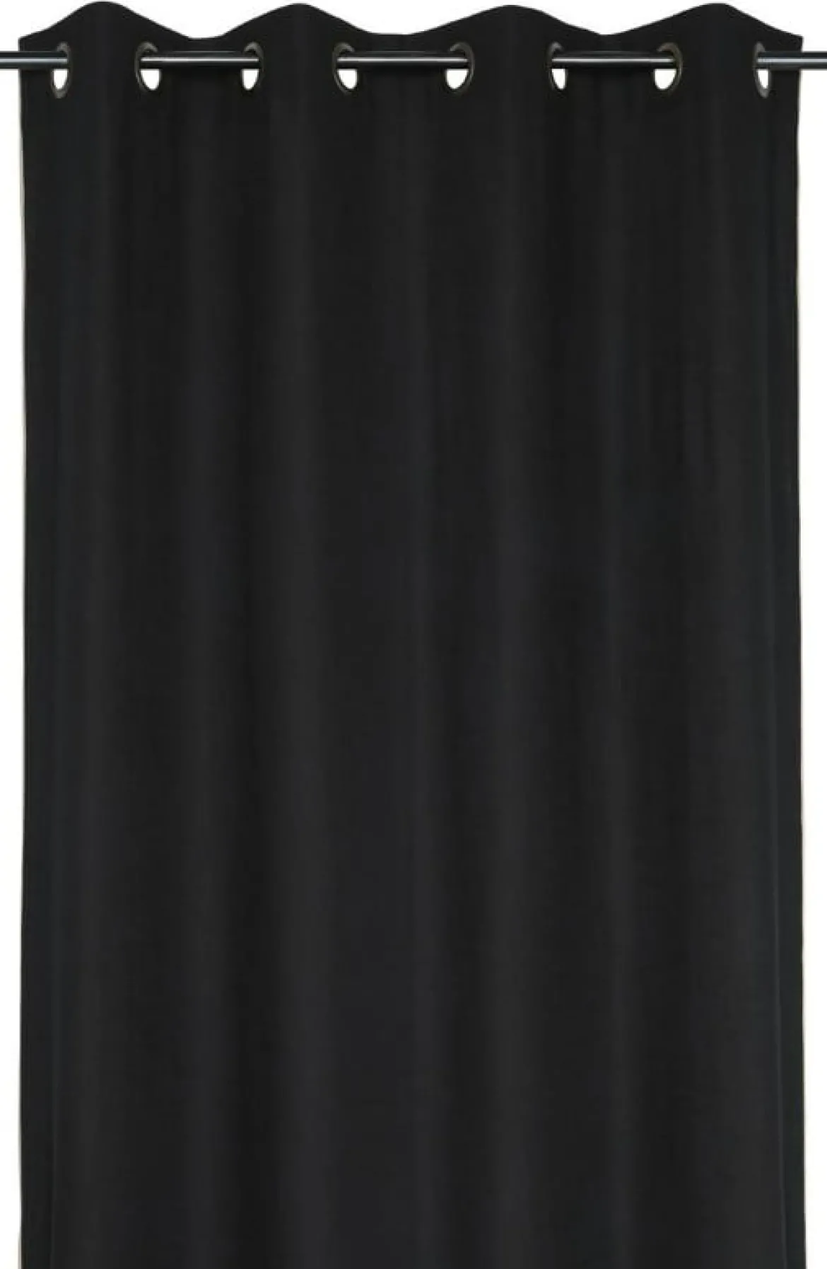 Vorhang mit Ösen Helios Baumwolle mit blickdichter Leinenstruktur schwarz 140x260cm
