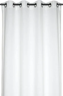 Vorhang mit Ösen Helios Baumwolle mit blickdichter Leinenstruktur weiß 140x260cm