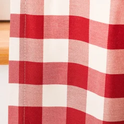 Vorhang mit Ösen Karos rot weiß in 245cm oder Wunschlänge von SCHÖNER LEBEN.