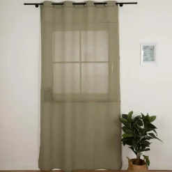 Vorhang mit Ösen Leinenoptik halbtransparent lindgrün 140x245cm