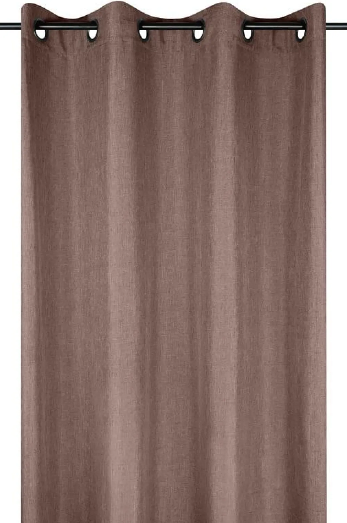 Vorhang mit Ösen Leinenstruktur mokabraun 140x280cm
