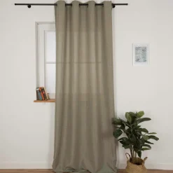 Vorhang mit Ösen Leinenstruktur salbeigrün 140x280cm