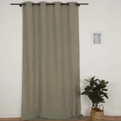 Vorhang mit Ösen Leinenstruktur salbeigrün 140x280cm