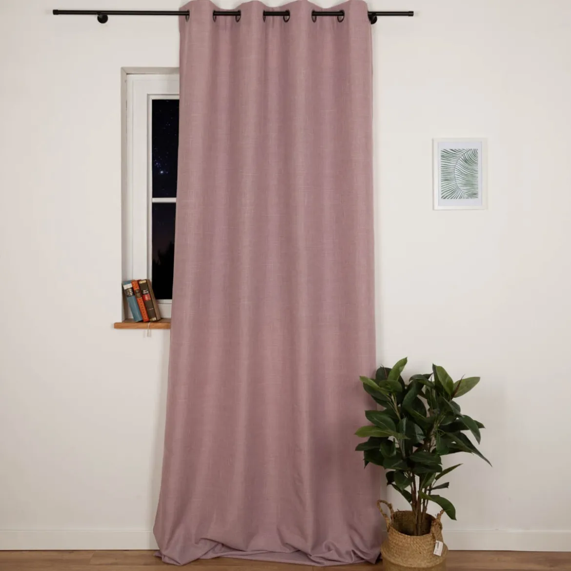 Vorhang mit Ösen Leinenstruktur rosa 140x280cm