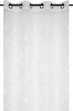 Vorhang mit Ösen Voile mit Stickerei Gräser weiß 140x260cm