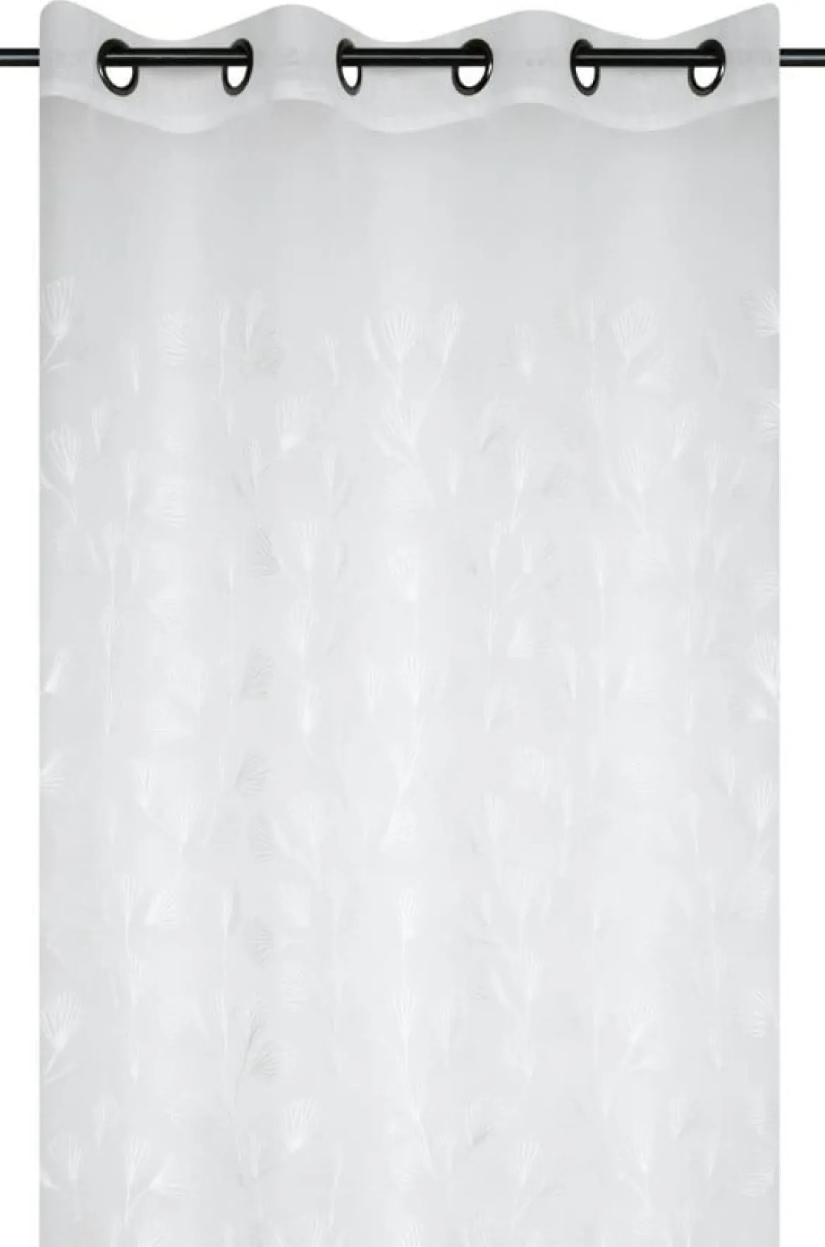 Vorhang mit Ösen Voile mit Stickerei Gräser weiß 140x260cm