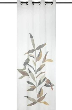 Vorhang mit Ösen Voile Tukan Blätter Leinenoptik 140x260cm