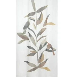 Vorhang mit Ösen Voile Tukan Blätter Leinenoptik 140x260cm