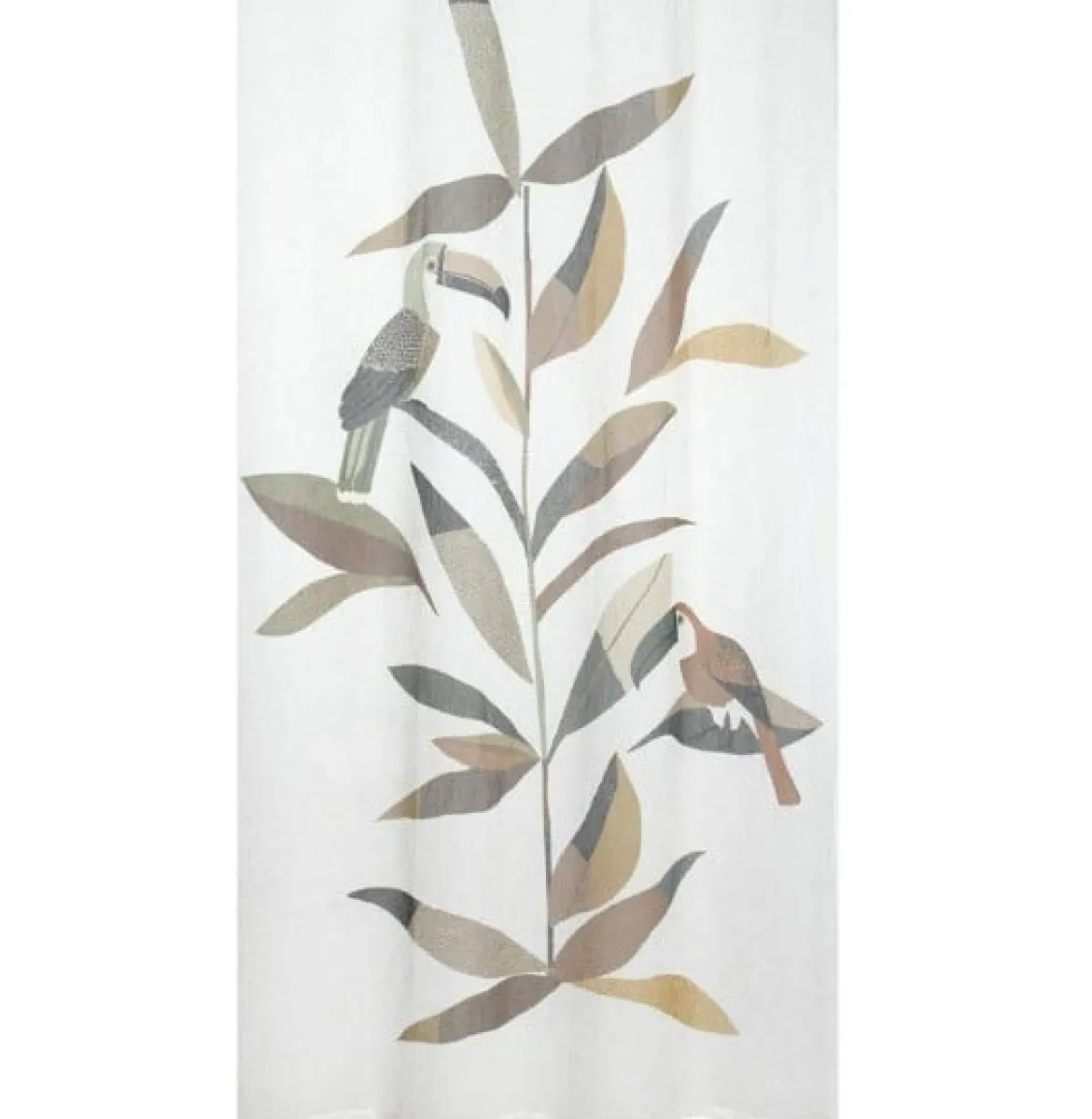 Vorhang mit Ösen Voile Tukan Blätter Leinenoptik 140x260cm