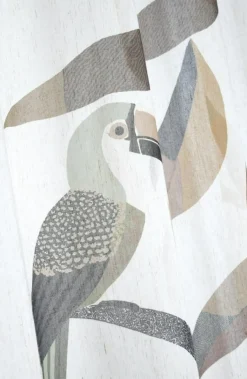 Vorhang mit Ösen Voile Tukan Blätter Leinenoptik 140x260cm