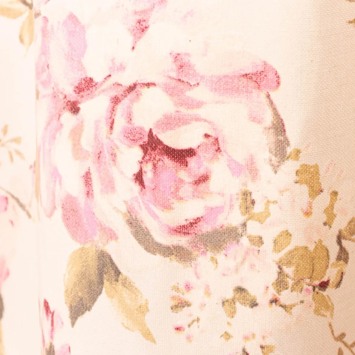 Vorhang mit Smok-Schlaufenband Classic Painted Rose Rosen ecru rosa in 245cm oder Wunschlänge von SCHÖNER LEBEN.