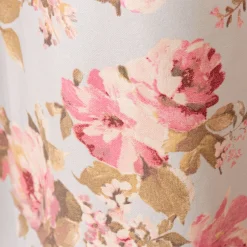 Vorhang mit Smok-Schlaufenband Classic Painted Rose Rosen hellblau rosa in 245cm oder Wunschlänge von SCHÖNER LEBEN.