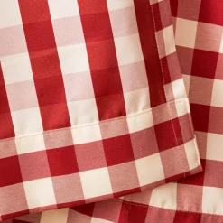 Vorhang mit Smok-Schlaufenband Karo rot weiß in 245cm oder Wunschlänge von SCHÖNER LEBEN.