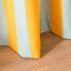 Vorhang mit Smok-Schlaufenband Streifen hellblau gelb in 245cm oder Wunschlänge von SCHÖNER LEBEN.